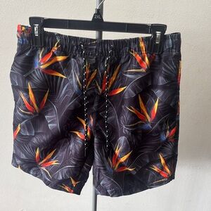 Tropical Black Swim Shorts